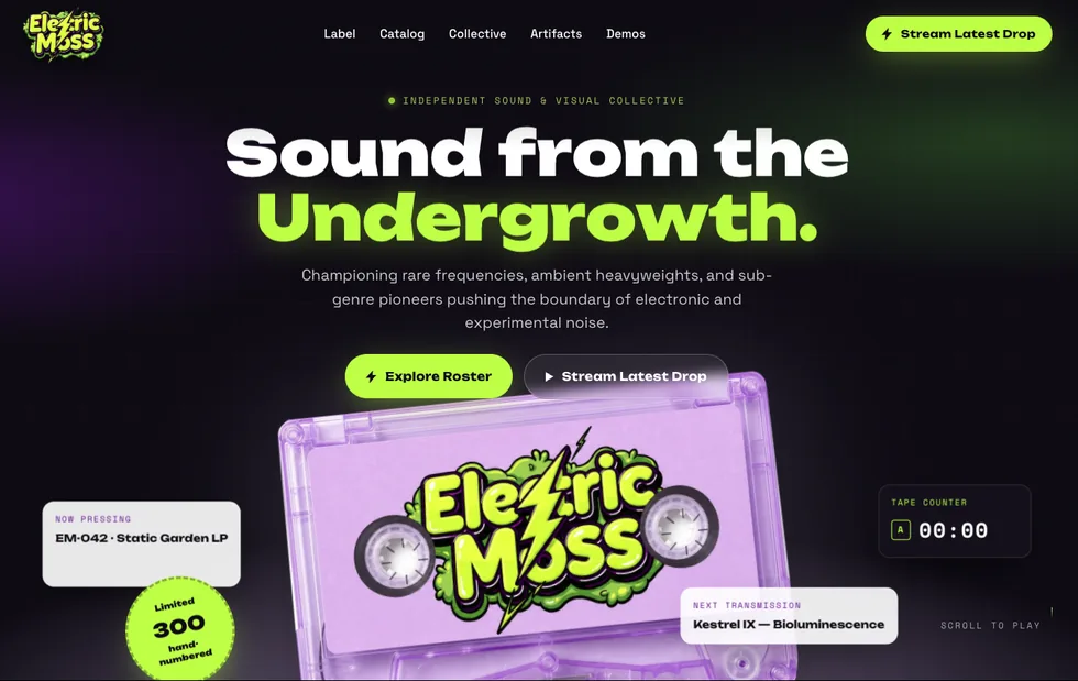 Electric Moss website home page