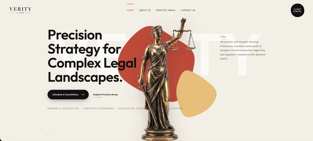 Verity Law website home page
